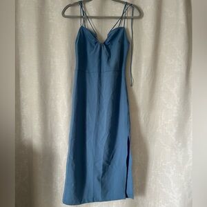 Abercrombie & Fitch Strappy Halter Midi Dress Blue Size small